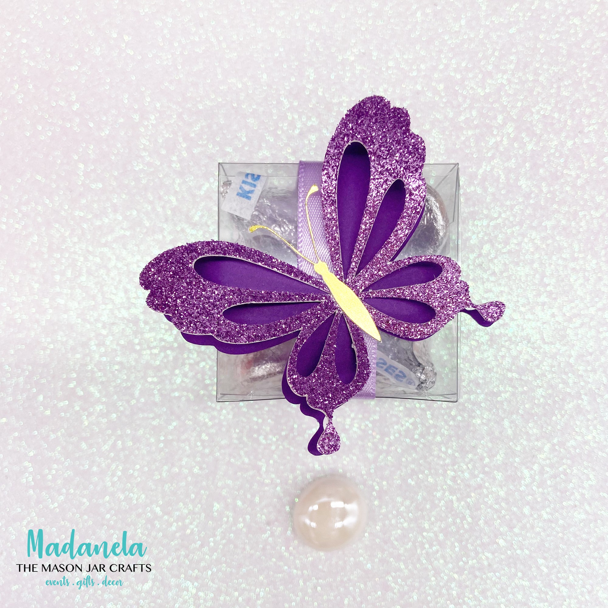 12 Pcs Holographic Butterfly Goodie Bags - Iridescent Purple Party Favor Bags For Birthdays & Showers