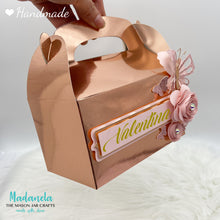 Load image into Gallery viewer, Butterfly Rose Gold Party Favor Gable Box For Birthday, Wedding, Baby Shower, Quinceanera