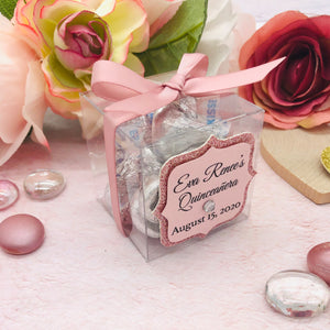 Clear Party Favor Box For Baby Shower, Weddings, Quinceanera, Sweet Sixteen Souvenir 12 Boxes