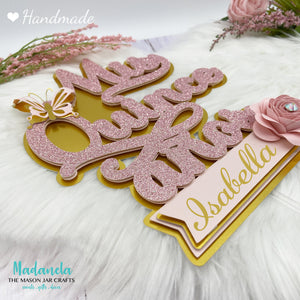 mis quince anos cake topper for cake decorations, blush pink