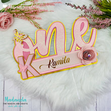 Load image into Gallery viewer, One Year Personalized Birthday Cake Topper Pink