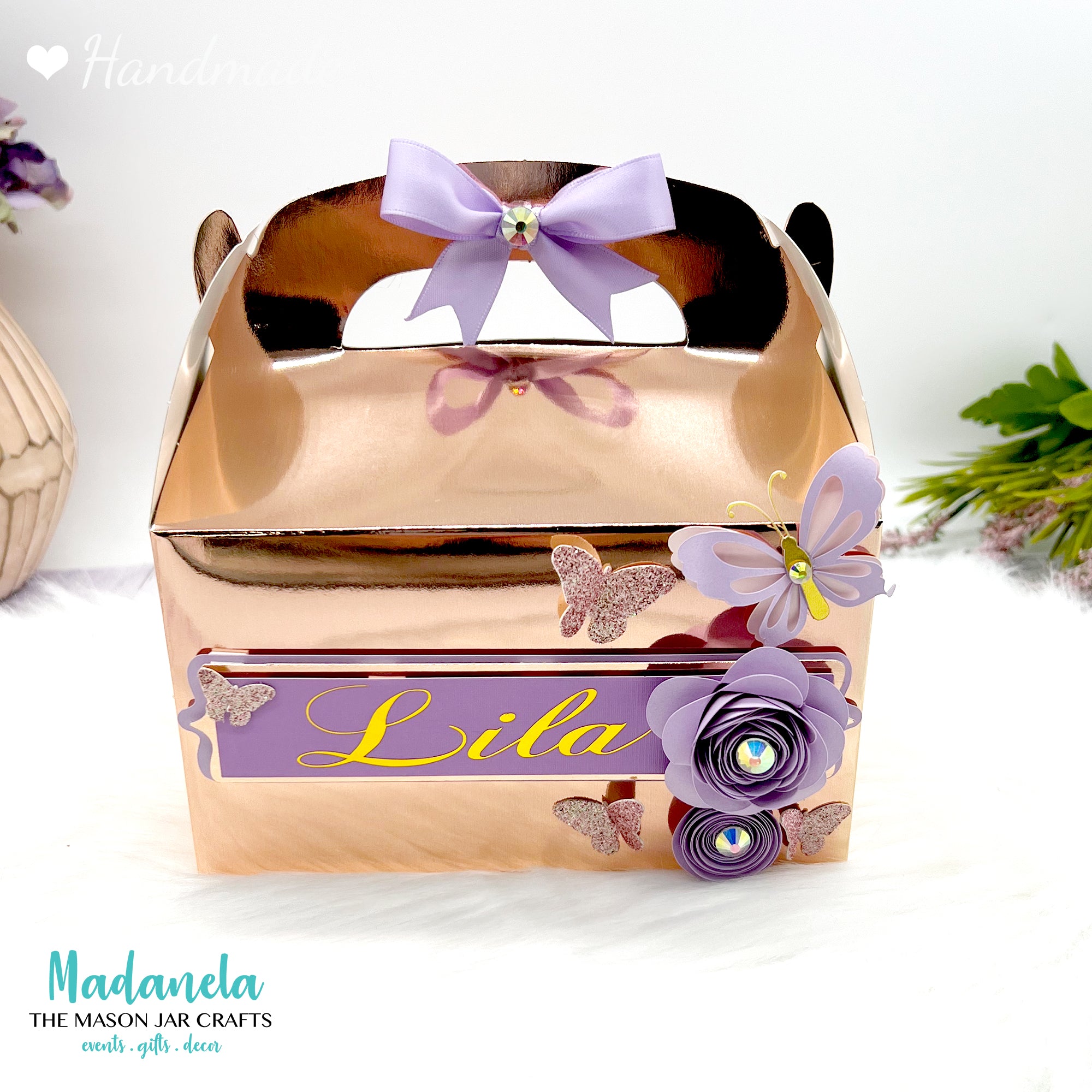 Personalized Butterfly Clear Party Favor Box For Quinceanera - Madanela