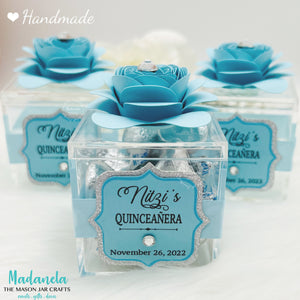 Cube Wedding Party Favor, Quinceanera Favor, Sweet Sixteen Favor With Flower