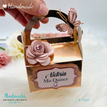 Load image into Gallery viewer, Rose Gold Party Favor Boxes For Quinceanera, Sweet Sixteen Party Decorations 10 or 25 Boxes