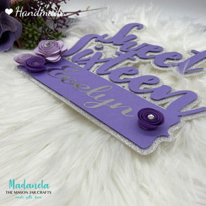 Sweet Sixteen Cake Topper, Personalized Cake Topper For Cake Decoration