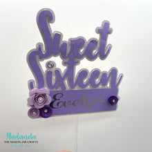 Load image into Gallery viewer, Sweet Sixteen Cake Topper, Personalized Cake Topper For Cake Decoration